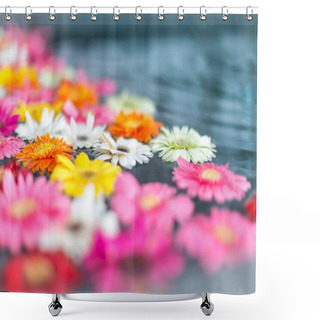 Personality  Beautiful Multicolored Flowers In Water. Shower Curtains