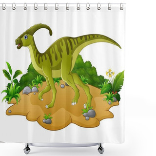 Personality  Happy Dinosaur Cartoon Shower Curtains
