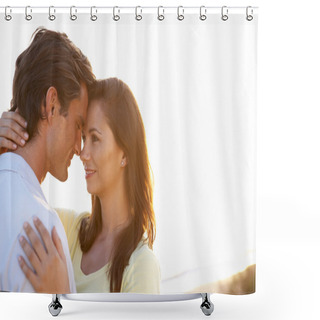 Personality  Romantic Young Couple In Love At Sunset Shower Curtains