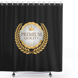 Personality  Circle Premium Quality Badge Label Luxury Gold Design Element Template For Packaging Shower Curtains