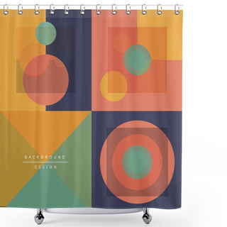 Personality  Neo Memphis Geometric Pattern With Circles, Squares And Lines. Pop Art Abstract Background For Covers, Banners, Flyers And Posters And Other Templates Shower Curtains