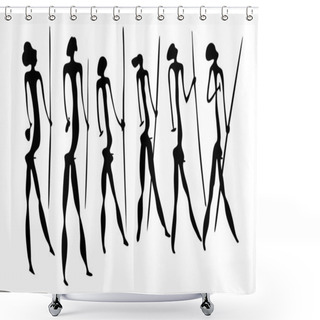 Personality  Warriors - Primitive Art Shower Curtains
