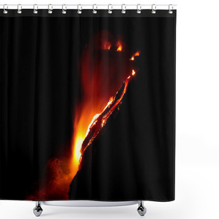 Personality  Lava Flow At Night Shower Curtains