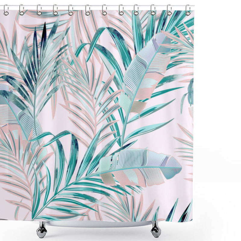 Personality  Fashion vector floral pattern with tropical palm leaves shower curtains