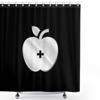 Personality  Apple Silver Plated Metallic Icon Shower Curtains