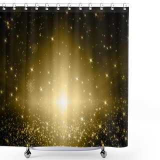 Personality  Snowflakes And Stars Descending On Background Shower Curtains