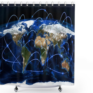 Personality  Physical World Map Illustration. Elements Of This Image Furnished By NASA Shower Curtains