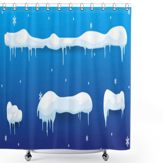 Personality  Snow Elements Vector Illustration  Shower Curtains