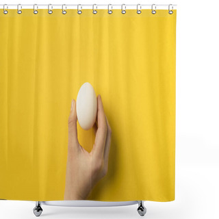 Personality  Woman Holding Egg Shower Curtains