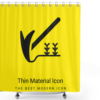 Personality  Agriculture Minimal Bright Yellow Material Icon Shower Curtains