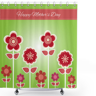 Personality  Happy Mother Day Background. Vector Illustration Shower Curtains