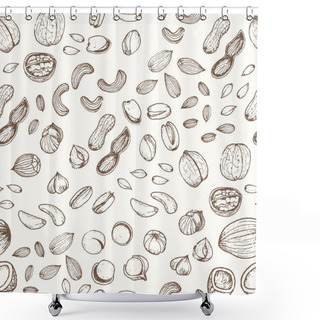 Personality  Nuts Set Seamless Pattern Shower Curtains