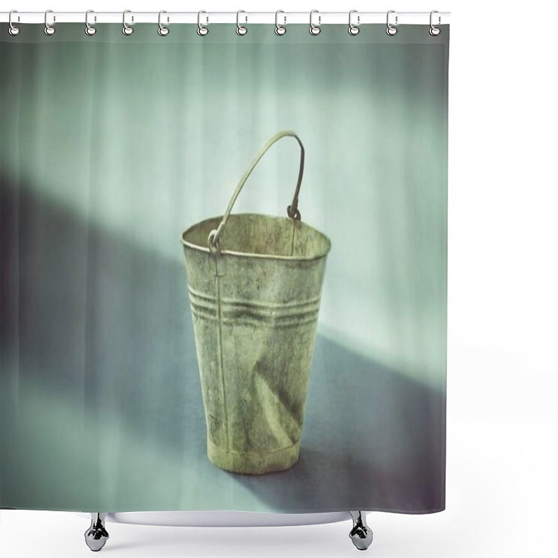 Personality  Rustic Old Fashioned Dented Bucket Shower Curtains