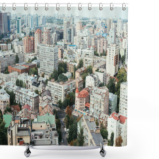 Personality  Aerial View Of Urban City With Buildings And Streets Shower Curtains