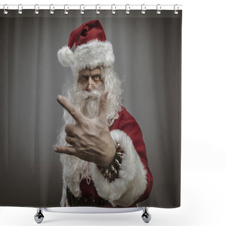 Personality  Cool Rock Santa Claus Shower Curtains
