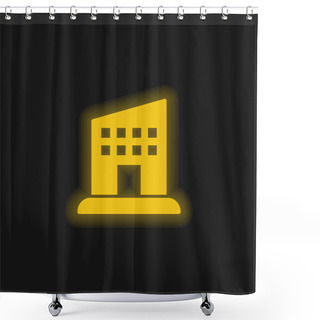 Personality  Appartment Yellow Glowing Neon Icon Shower Curtains