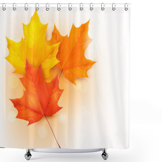 Personality  Autumn Background With Leaves Shower Curtains