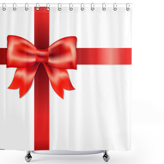 Personality  Red Bow With Ribbon Shower Curtains