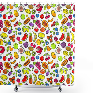 Personality  Seamless Pattern With Fruits. Shower Curtains