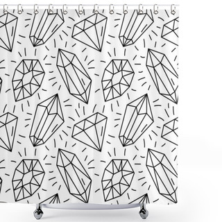 Personality  Vector Pattern With Diamonds. Seamless Pattern Can Be Used For Wallpaper, Pattern Fills, Web Page Background,surface Textures And Fabrics. Black And White Design Shower Curtains
