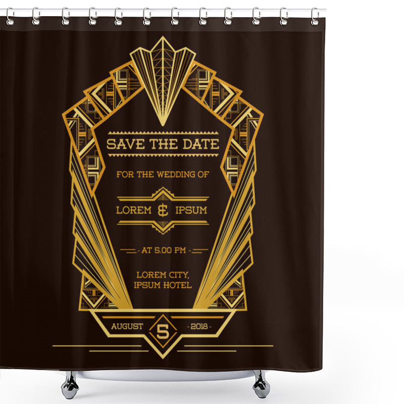 Personality  Save the Date - Wedding Invitation Card - Art Deco Vintage Style shower curtains
