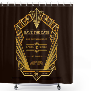 Personality  Save The Date - Wedding Invitation Card - Art Deco Vintage Style Shower Curtains