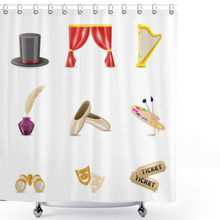 Personality  Theatre Realistic Icons Shower Curtains
