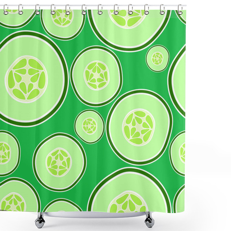 Personality  Vector Background With Cucumbers. Shower Curtains
