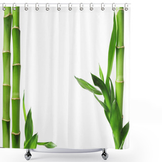 Personality  Green Bamboo Background Shower Curtains