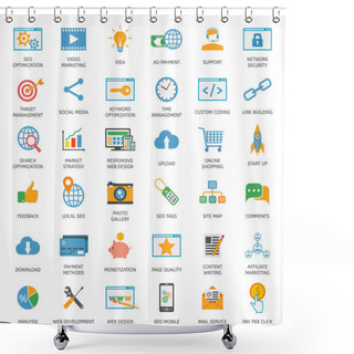 Personality  SEO Optimization Icons Shower Curtains