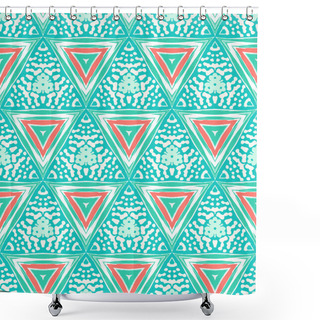 Personality  Geometric Pattern With Triangles And Random Dots Shower Curtains