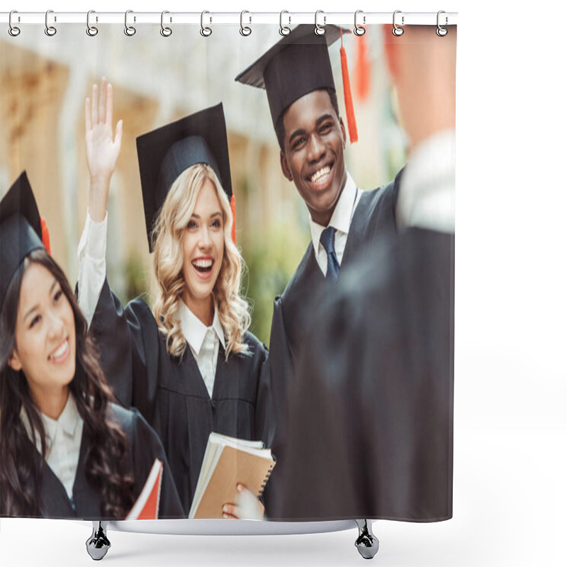 Personality  Students In Graduation Costumes Shower Curtains