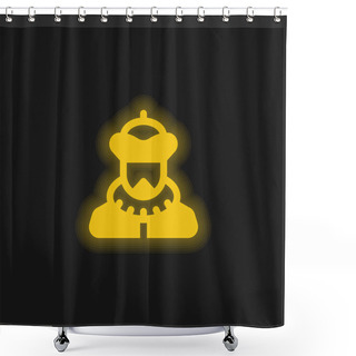 Personality  Baron Yellow Glowing Neon Icon Shower Curtains
