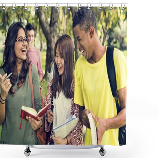 Personality  Cheerful Students Have Fun Shower Curtains