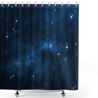 Personality  Blue Nebula Space Background Shower Curtains