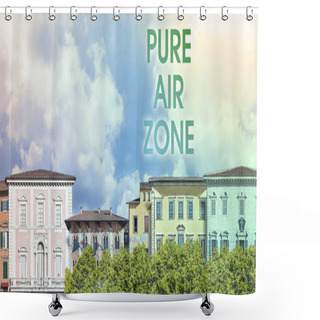 Personality  Pure Air Zone In An Old City With Trees - Concept With A Cityscape Shower Curtains