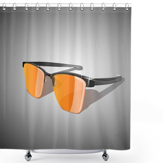Personality  Vector Illustration Of Yellow Sun Glasses Shower Curtains