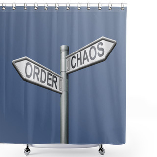 Personality  Road Sign Order Chaos Shower Curtains