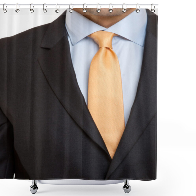 Personality  Black Suit With Orange Tie Shower Curtains