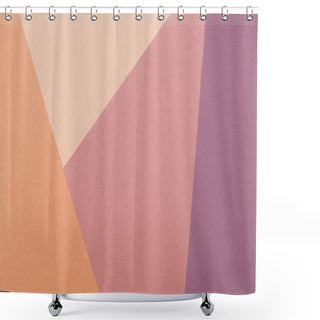 Personality  Paper Purple, Yellow, Orange, Pastel Empty Background, Geometrically Located. Color Blank For Presentations, Copy Space. Shower Curtains