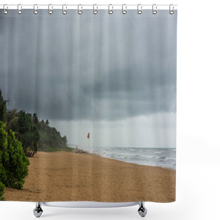 Personality  Stormy Sky Over Sea Shower Curtains