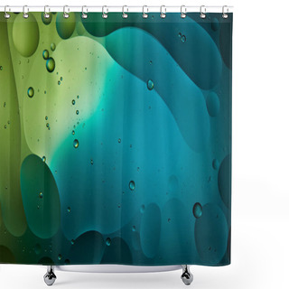 Personality  Creative Abstract Background From Mixed Water And Oil In Blue And Green Color Shower Curtains