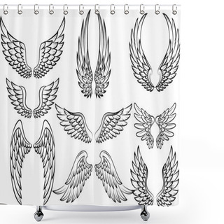 Personality  Cartoon Wings Collection Set Shower Curtains