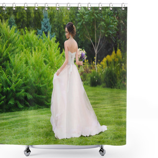 Personality  Beautiful Bride In Park Shower Curtains
