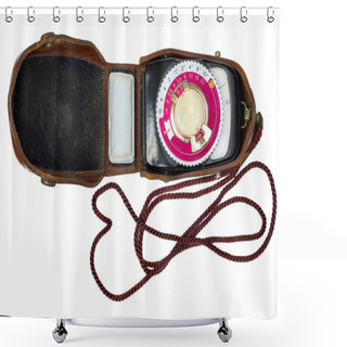 Personality  Vintage Photo Light Meter Isolated Over White Background Shower Curtains