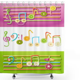 Personality  Fruit Music Shower Curtains