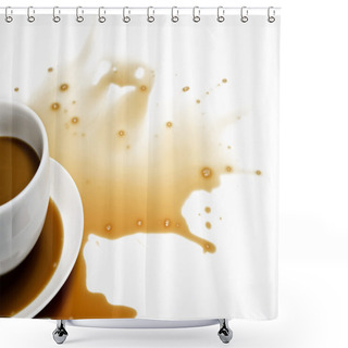 Personality  Spilled Coffee Shower Curtains