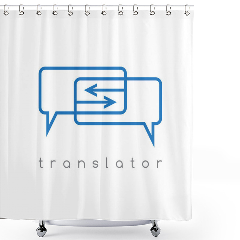 Personality  Vector Illustration Of Web Translator With Arrows Shower Curtains