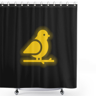 Personality  Bird Yellow Glowing Neon Icon Shower Curtains