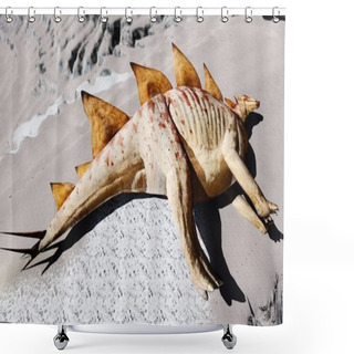 Personality  Dead Dinosaurs On Island Shower Curtains
